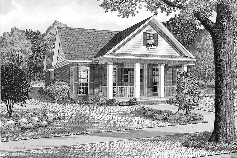 House Blueprint - Exterior - Front Elevation 3 for Country House Plan #17-2903 - 3 bed, 2 bath