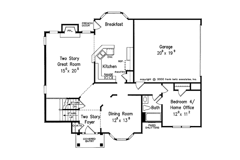 Home Plan - Floor Plan - Main Floor for Colonial House Plan #927-706 - 4 bed, 3 bath