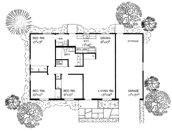 Home Plan - Colonial Floor Plan - Main Floor Plan #72-828