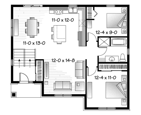 Home Plan - Craftsman Floor Plan - Main Floor Plan #23-2577