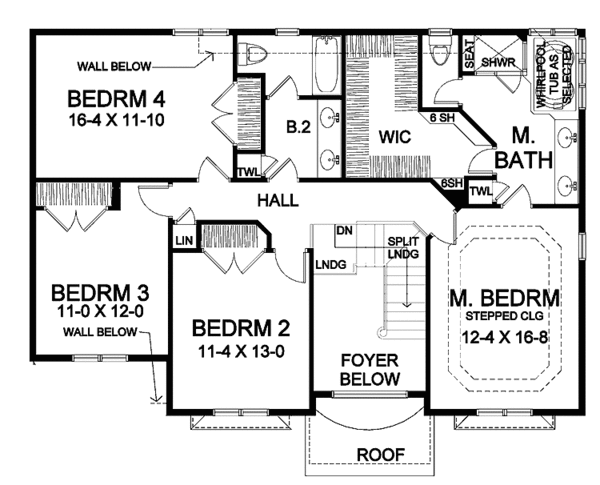 House Design - Traditional Floor Plan - Upper Floor Plan #328-323