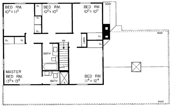 House Blueprint - Country Floor Plan - Upper Floor Plan #72-588