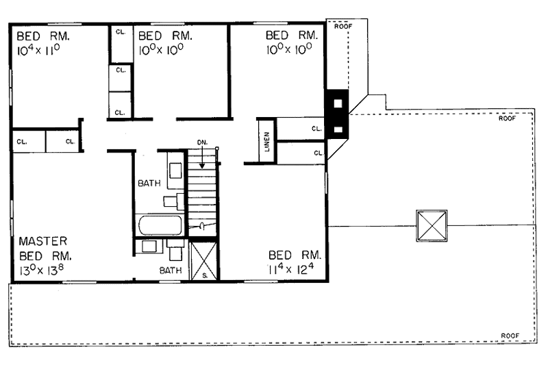Home Plan - Floor Plan - Upper Floor for Country House Plan #72-588 - 5 bed, 2.5 bath