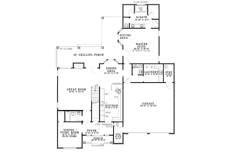 Dream House Plan - Floor Plan - Main Floor for Country House Plan #17-3234 - 3 bed, 3.5 bath