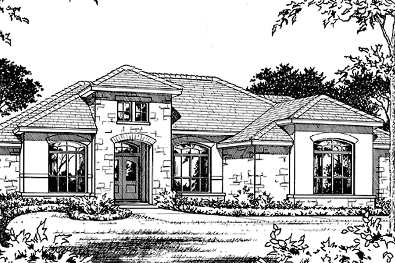 House Plan Design - Mediterranean Exterior - Front Elevation Plan #472-330