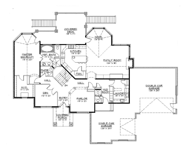 House Design - European Floor Plan - Main Floor Plan #945-23