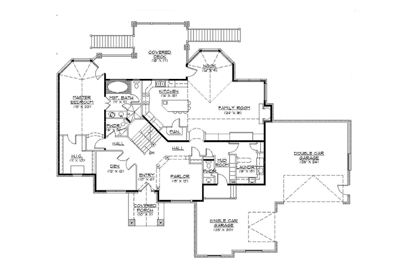 Home Plan - Floor Plan - Main Floor for European House Plan #945-23 - 4 bed, 4.5 bath