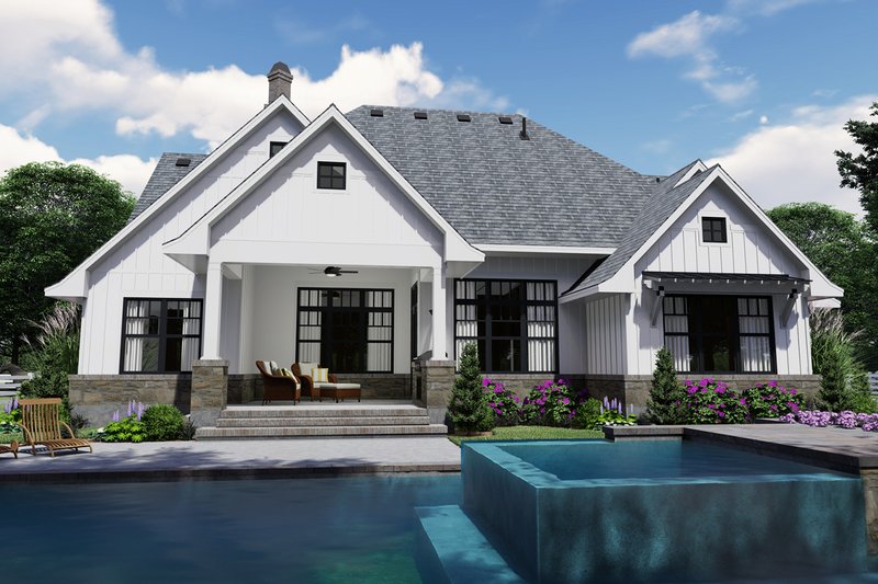 Architectural House Design - Exterior - Rear Elevation 1 for Farmhouse House Plan #120-259 - 4 bed, 4 bath