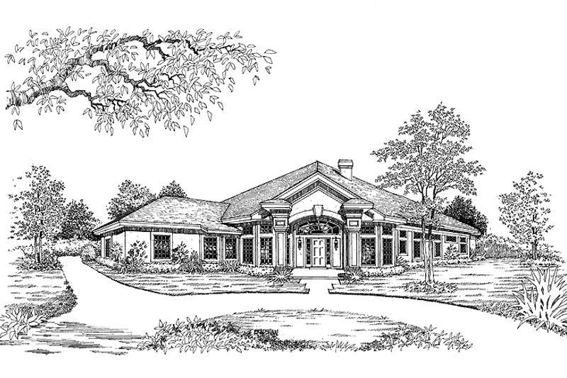 Home Plan - Exterior - Front Elevation 3 for Mediterranean House Plan #417-453 - 3 bed, 2.5 bath