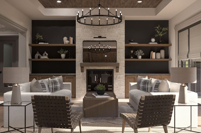 Architectural House Design - Interior - Family Room for Craftsman House Plan #455-791 - 3 bed, 2.5 bath