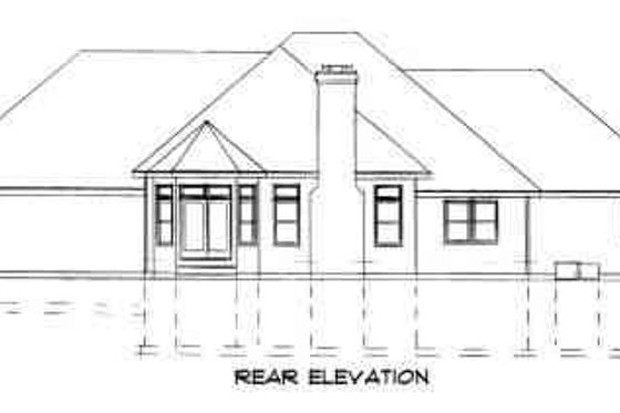 Exterior - Rear Elevation for Traditional House Plan #75-168 - 3 bed, 2.5 bath