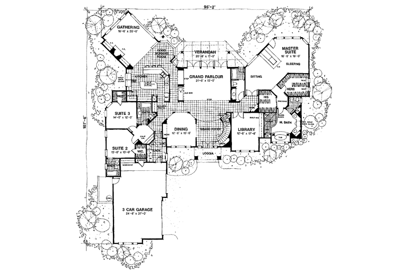 Dream House Plan - Floor Plan - Main Floor for Country House Plan #1007-35 - 4 bed, 5 bath