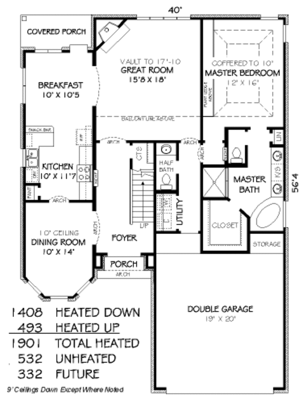 European Floor Plan - Main Floor Plan #424-205
