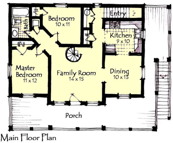 Craftsman Floor Plan - Main Floor Plan #921-16