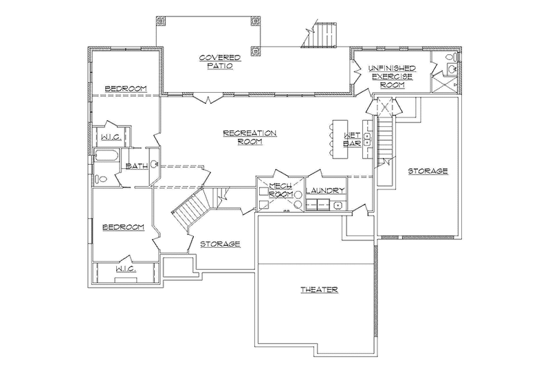 Home Plan - Floor Plan - Lower Floor for Traditional House Plan #945-111 - 1 bed, 1.5 bath
