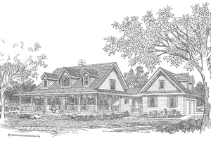 Country Exterior - Front Elevation Plan #929-149