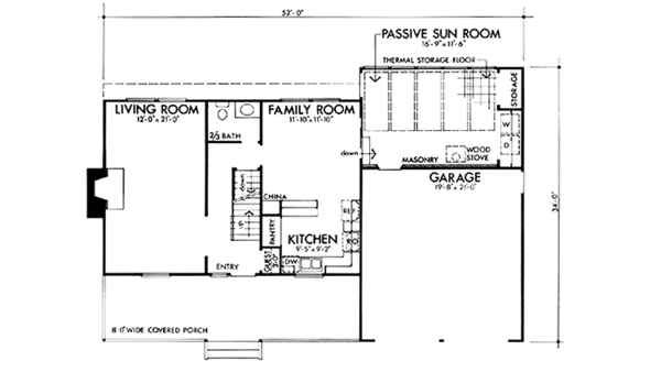 Architectural House Design - Prairie Floor Plan - Main Floor Plan #320-1255