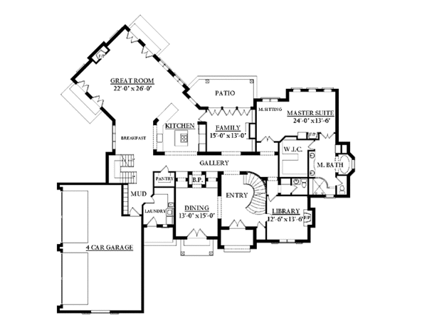 House Design - Country Floor Plan - Main Floor Plan #937-14
