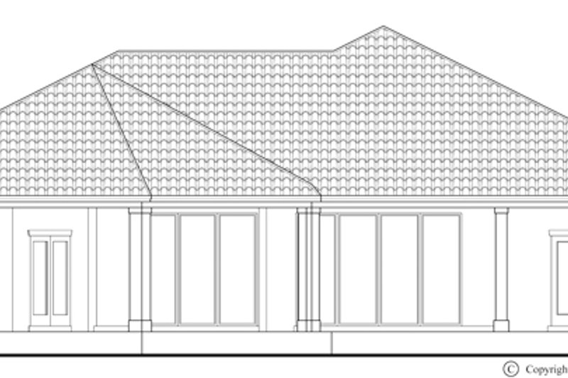 House Blueprint - Exterior - Rear Elevation for Mediterranean House Plan #930-446 - 3 bed, 3.5 bath