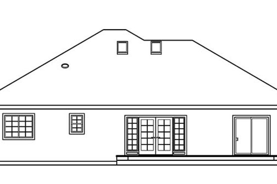 Exterior - Rear Elevation for Ranch House Plan #124-487 - 3 bed, 2 bath