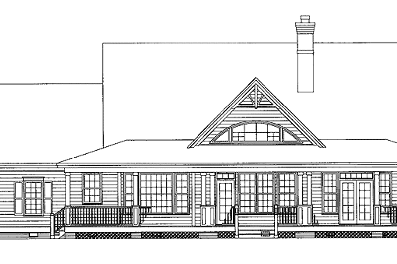 House Blueprint - Exterior - Rear Elevation 1 for Country House Plan #929-432 - 4 bed, 4 bath