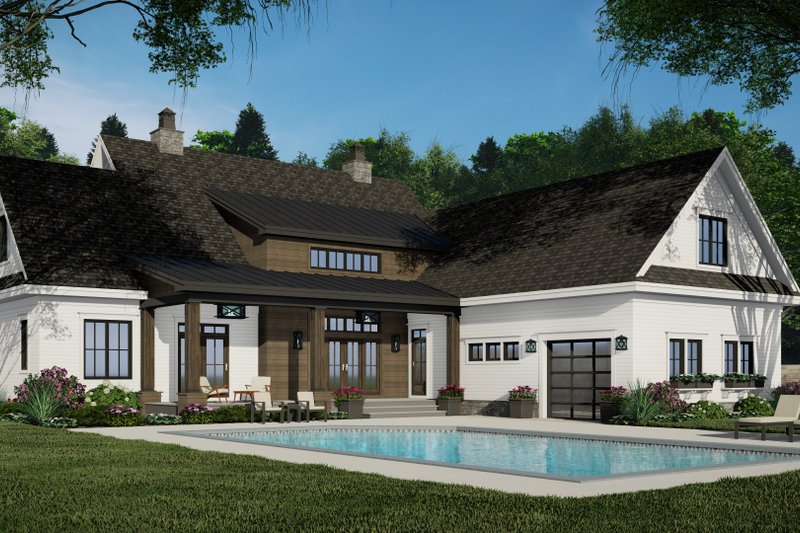 Dream House Plan - Exterior - Rear Elevation 1 for Farmhouse House Plan #51-1242 - 5 bed, 4.5 bath