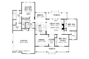 Floor Plan - Main Floor for Country House Plan #929-405 - 3 bed, 2 bath