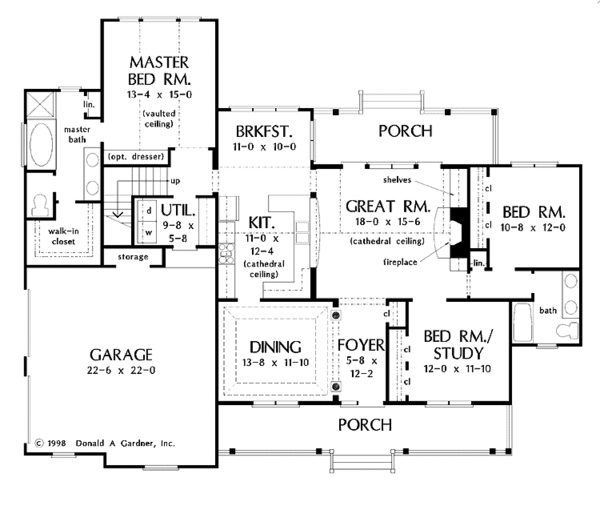 Architectural House Design - Country Floor Plan - Main Floor Plan #929-405
