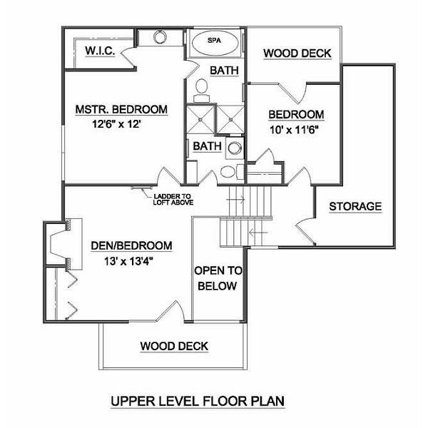 Floor Plan - Upper Floor Plan #116-108