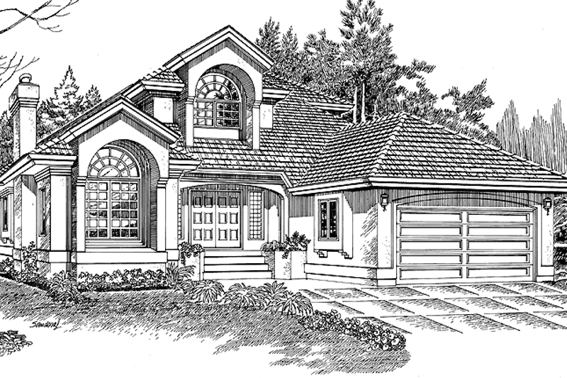 House Blueprint - Contemporary Exterior - Front Elevation Plan #47-743