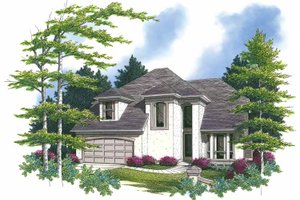 Mediterranean Exterior - Front Elevation Plan #48-785