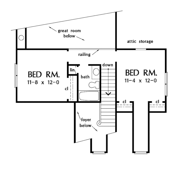 Country Floor Plan - Upper Floor Plan #929-520