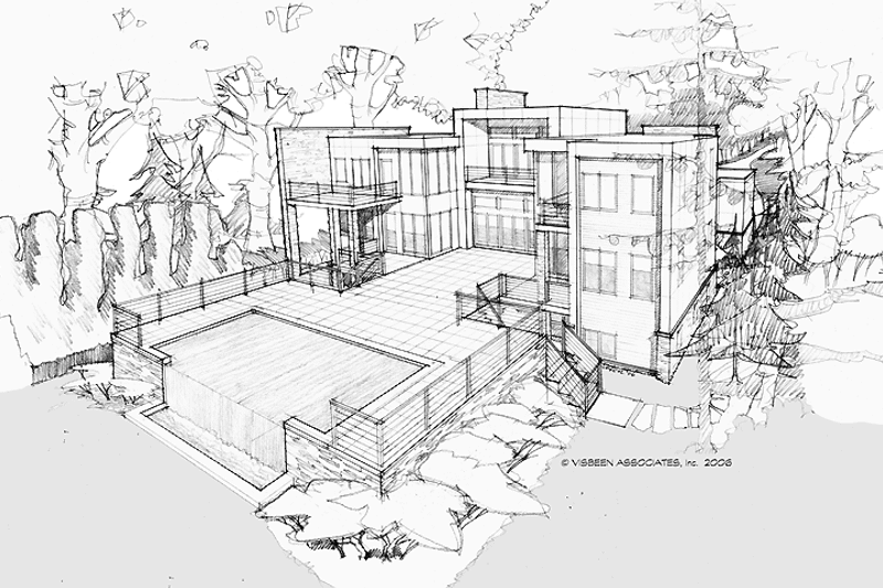House Design - Exterior - Rear Elevation for Contemporary House Plan #928-77 - 3 bed, 4.5 bath