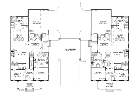 Floor Plan - Main Floor for Country House Plan #17-2820 - 6 bed, 6 bath