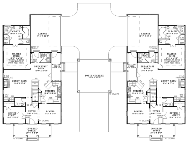Architectural House Design - Country Floor Plan - Main Floor Plan #17-2820