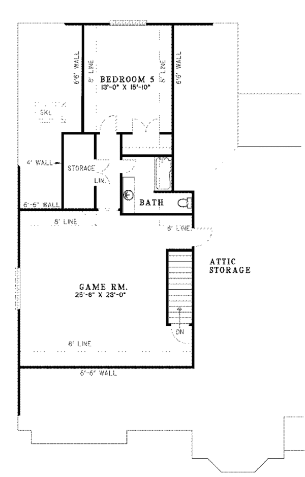 Home Plan - Traditional Floor Plan - Upper Floor Plan #17-3344