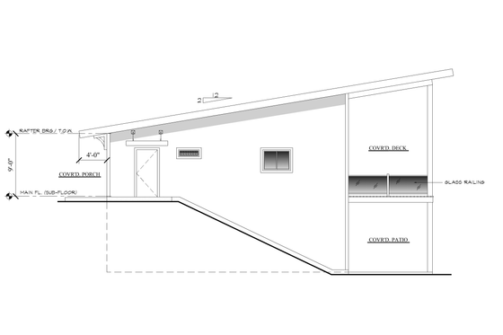 Exterior - Other Elevation 3 for Modern House Plan #123-126 - 2 bed, 2.5 bath