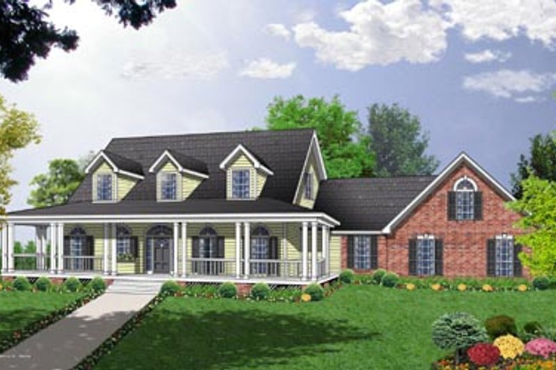 House Plan Design - Country Exterior - Front Elevation Plan #40-340
