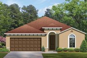 Mediterranean Style House Plan - 3 Beds 2 Baths 1612 Sq/Ft Plan #1058-54 