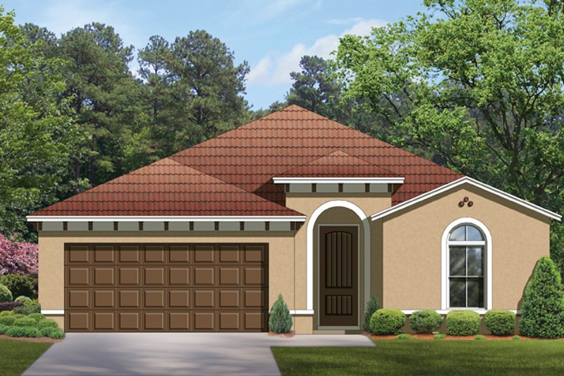 Home Plan - Exterior - Front Elevation 3 for Mediterranean House Plan #1058-54 - 3 bed, 2 bath