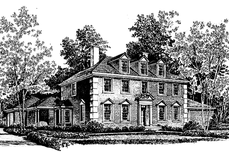 Architectural House Design - Colonial Exterior - Front Elevation Plan #1016-40