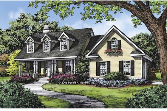 Exterior - Front Elevation 3 for Country House Plan #929-815 - 3 bed, 2 bath