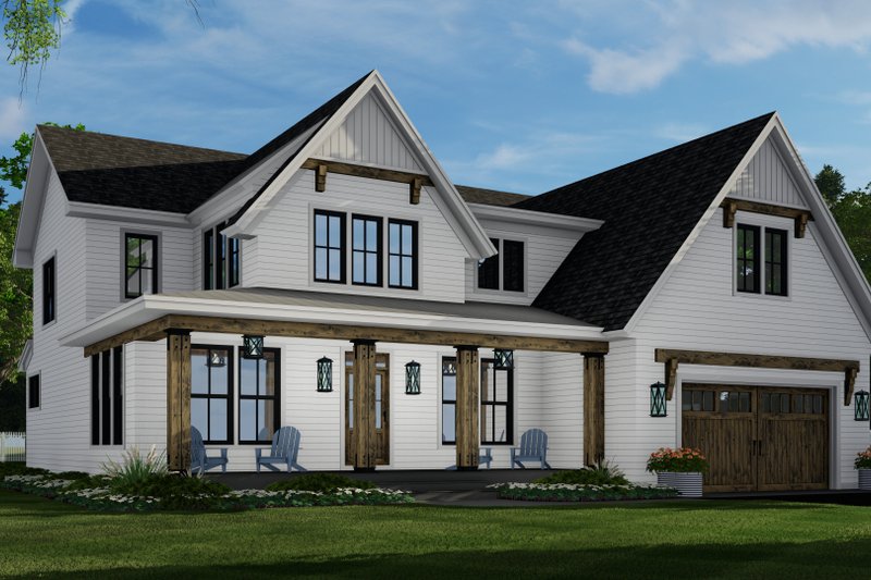 House Design - Exterior - Front Elevation 4 for Farmhouse House Plan #51-1209 - 5 bed, 4.5 bath