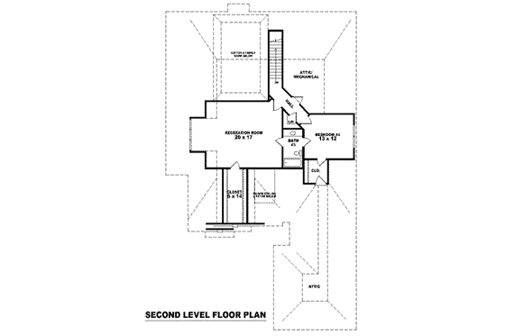 Floor Plan - Upper Floor for European House Plan #81-1302 - 4 bed, 3 bath