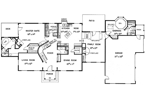 Floor Plan - Main Floor for Colonial House Plan #60-835 - 5 bed, 4.5 bath