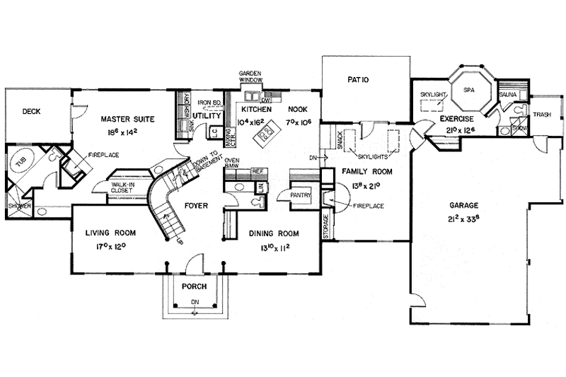 Home Plan - Floor Plan - Main Floor for Colonial House Plan #60-835 - 5 bed, 4.5 bath