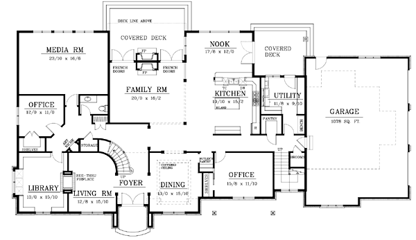 Traditional Floor Plan - Main Floor Plan #105-203