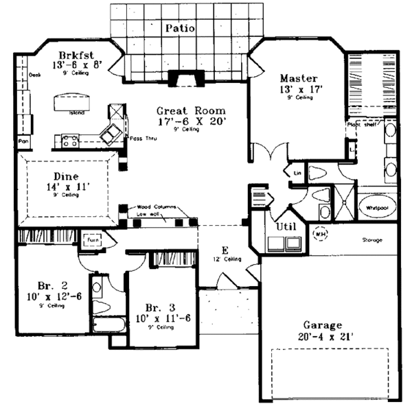 Home Plan - Ranch Floor Plan - Main Floor Plan #300-136