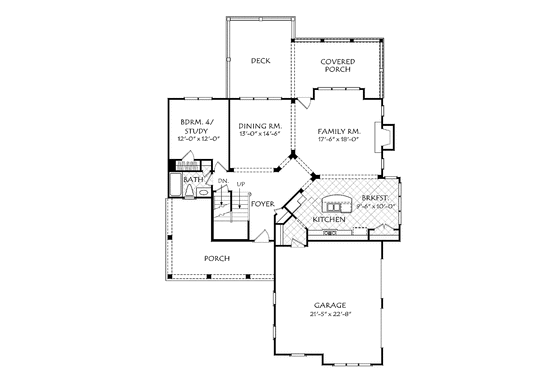 Floor Plan - Main Floor for European House Plan #927-518 - 4 bed, 3 bath