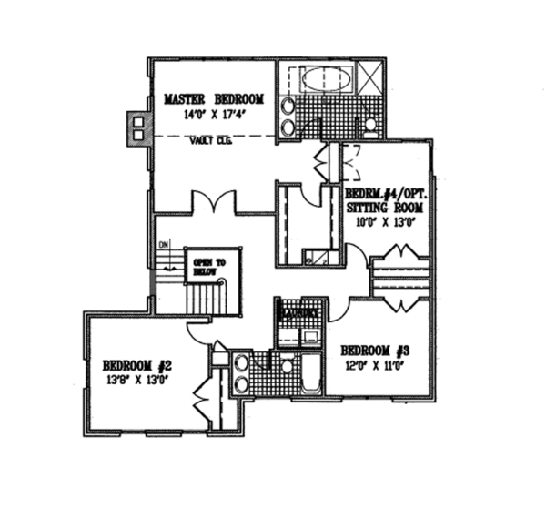 House Design - Colonial Floor Plan - Upper Floor Plan #953-82